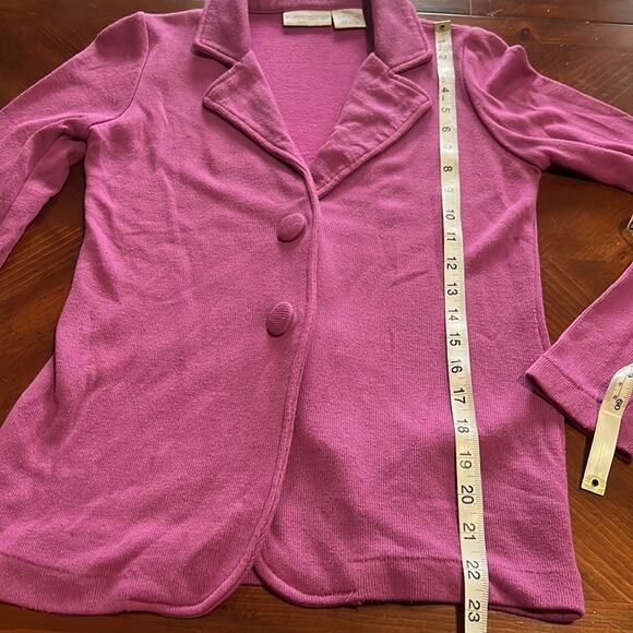 Worthington Woman Size Small Raspberry Knit Blazer Jacket Snaps Office - Picture 9 of 9